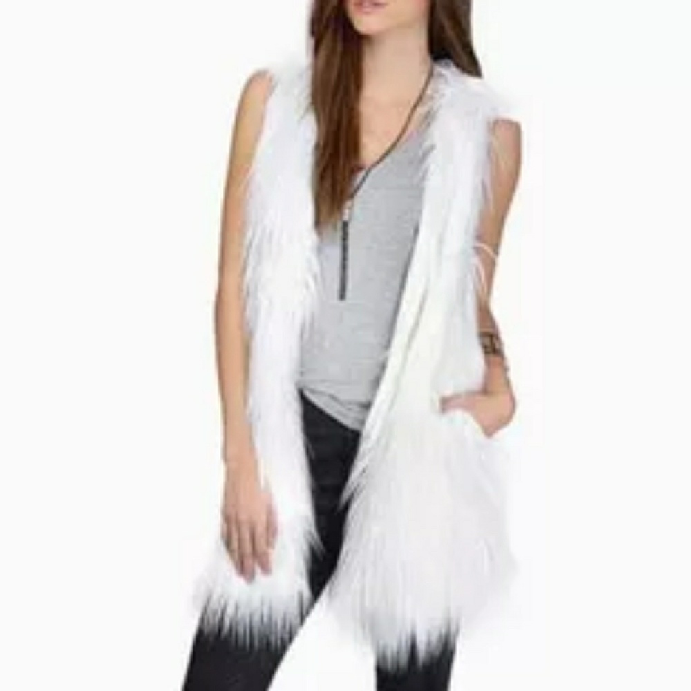 White Faux Fur Vest